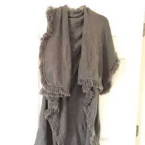 Oversized Knit Poncho Sweater (One Size Fits All)